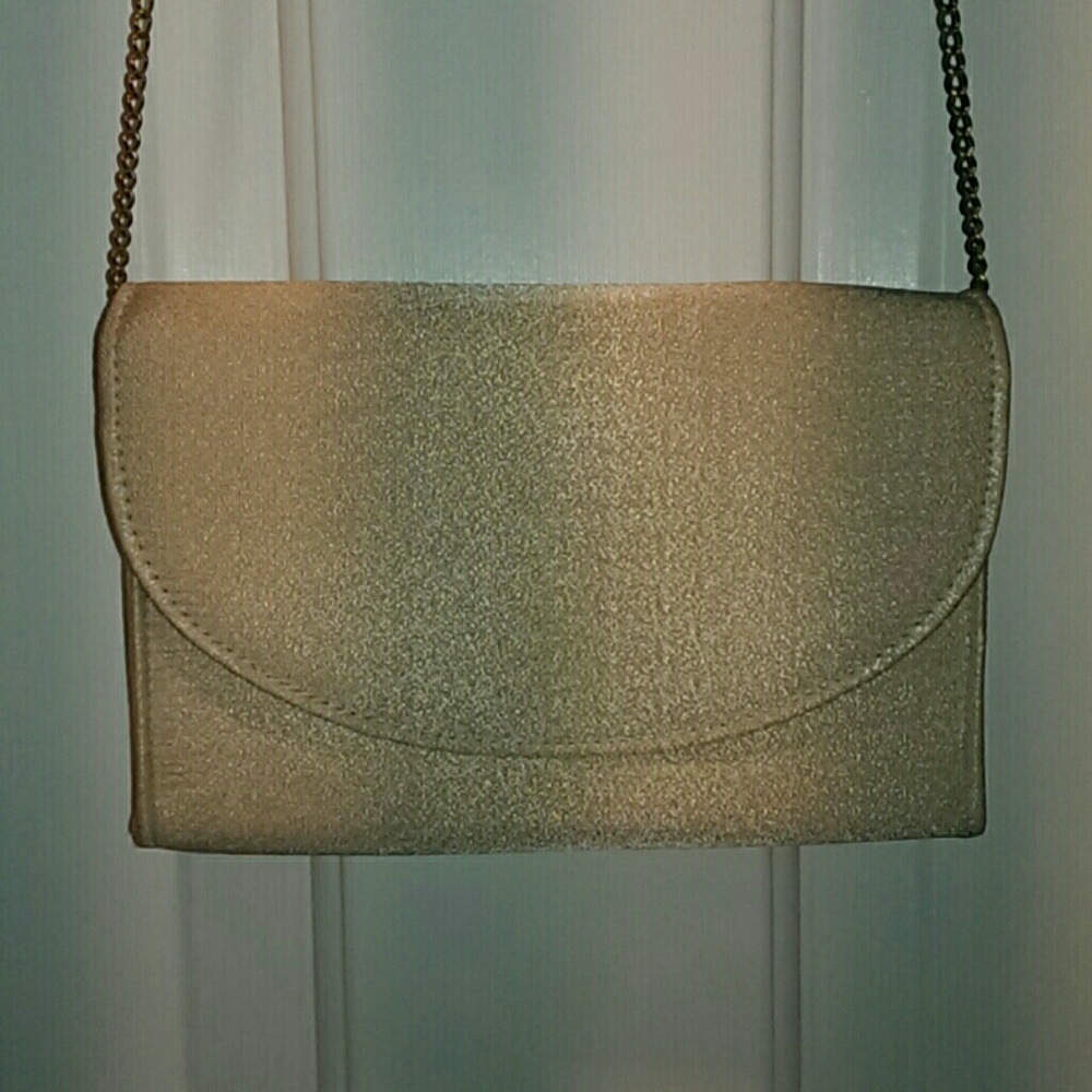 Peachy Gold Shiny Evening/Prom Chain Purse NEW